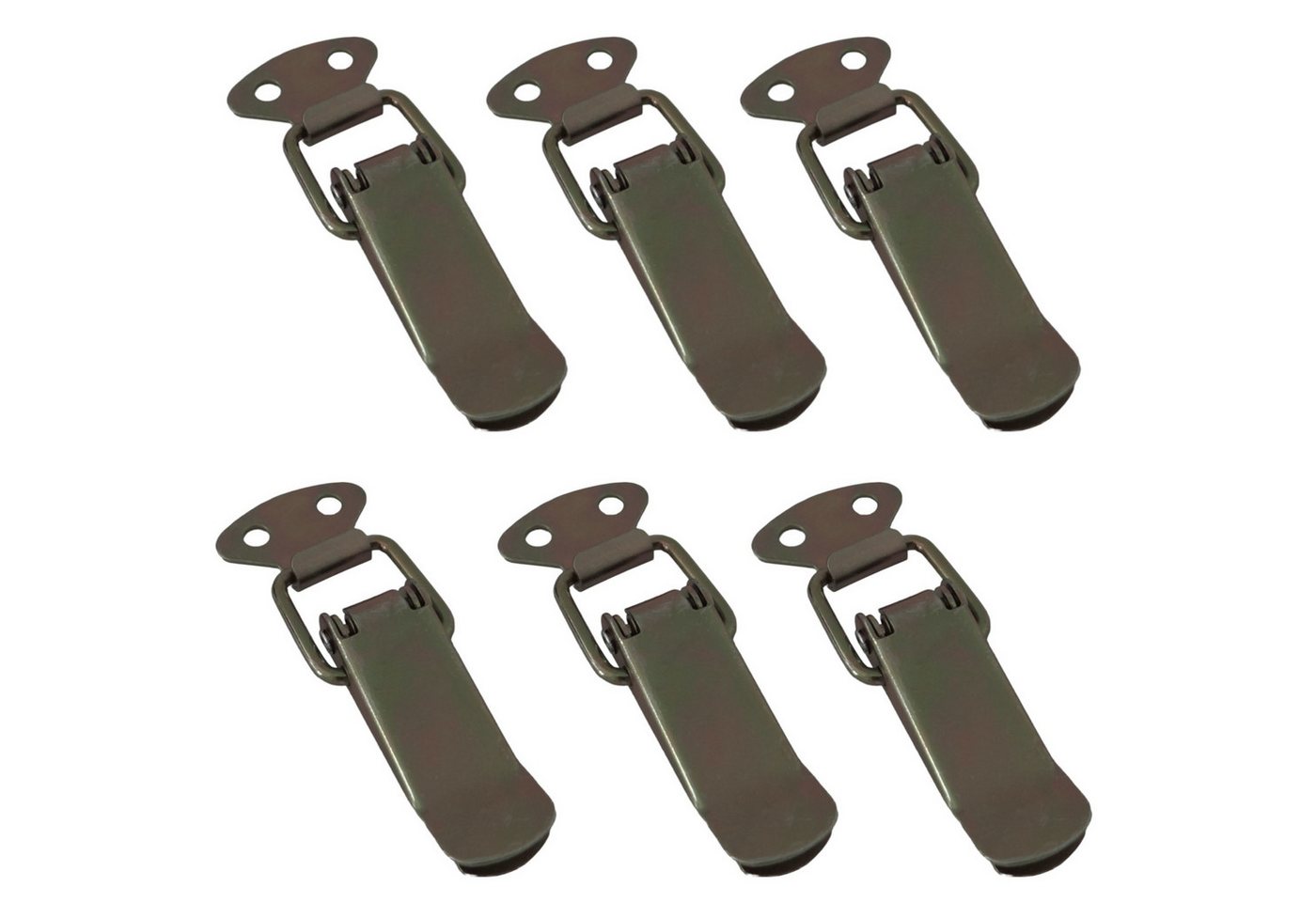 SO-TECH® Kastenriegelschloss Spannverschluss LATCH Kniehebelspanner Stahl Verbinder, (6-tlg), Länge: 78 mm, Breite: 16 / 27 mm, Höhe: 9,3 mm, Gelb verzinkt von SO-TECH®