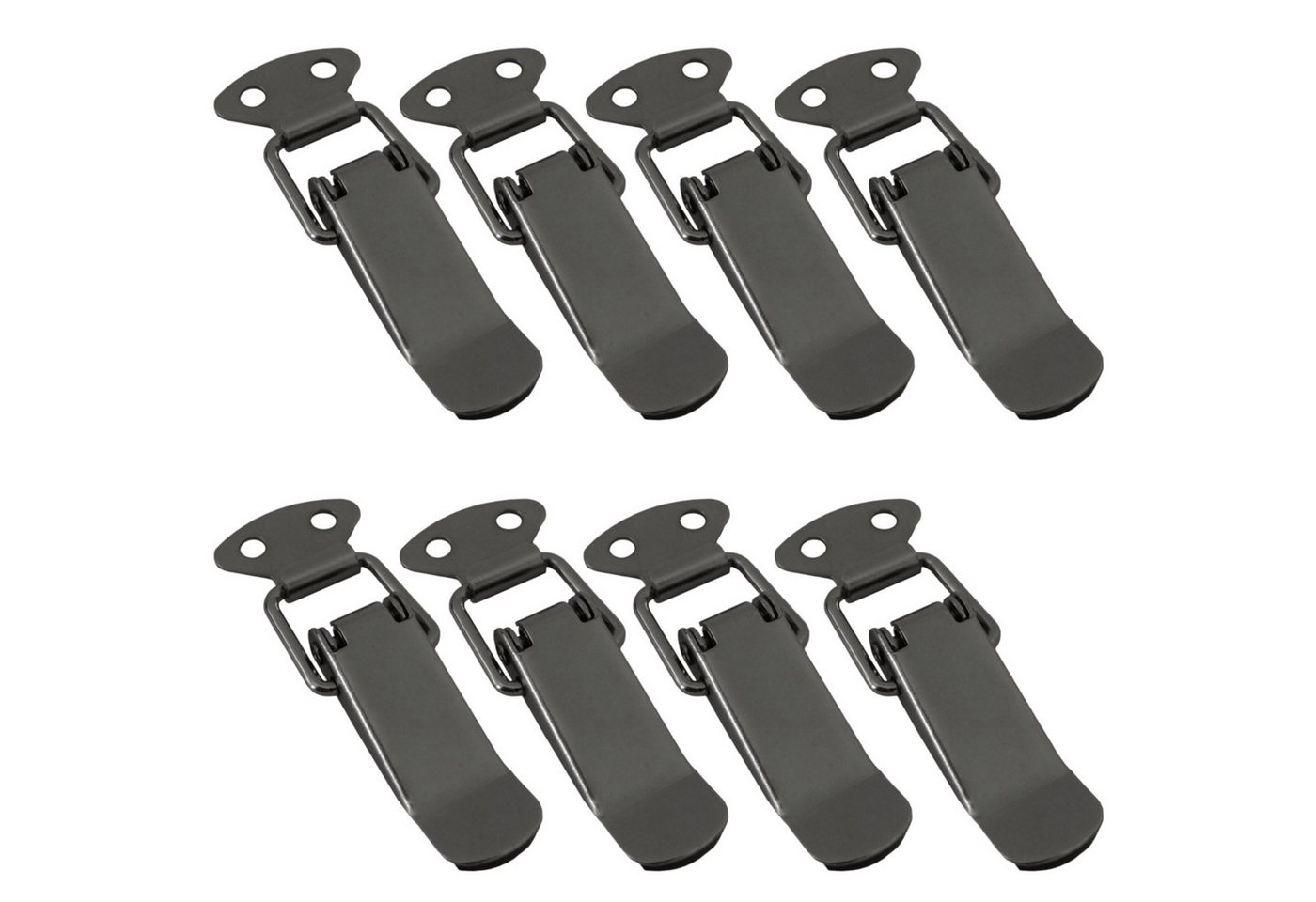 SO-TECH® Kastenriegelschloss Spannverschluss LATCH Kniehebelspanner Stahl Verbinder, (8-tlg), Länge: 78 mm, Breite: 16 / 27 mm, Höhe: 9,3 mm, Edelstahloptik von SO-TECH®