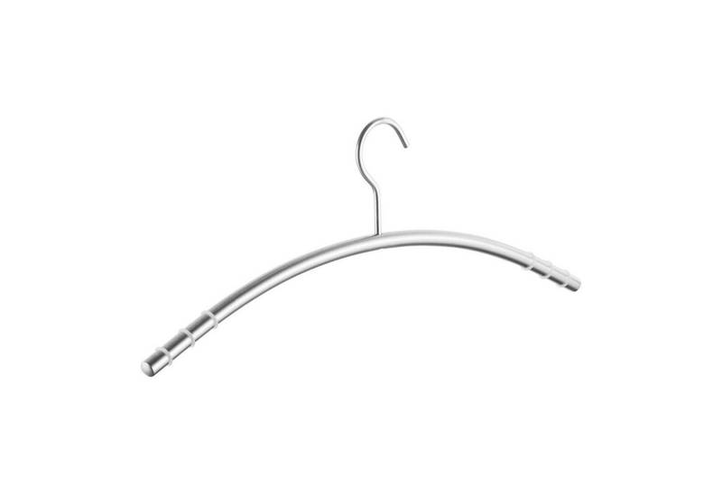SO-TECH® Kleiderbügel Garderobenbügel Edelstahl SS201 gebürstet & Antirutsch-Ringe, (1-tlg), Haken 360 Grad drehbar, Rundrohr massiv Ø 12 mm x 433 mm von SO-TECH®