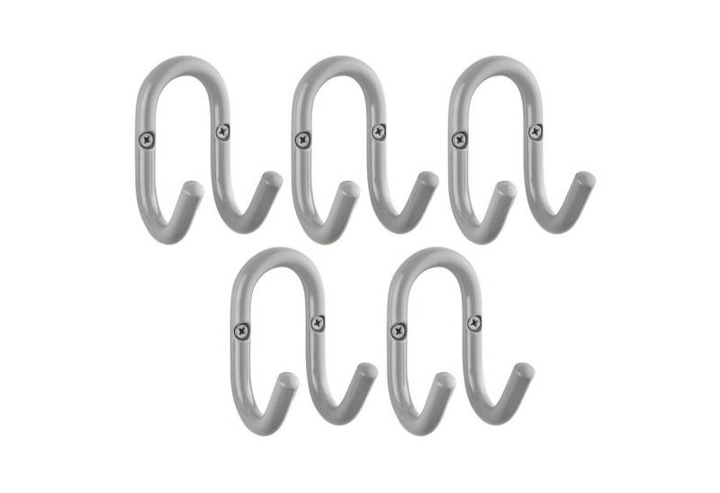 SO-TECH® Kleiderhaken Garderobenhaken FARA Doppelhaken Stahl, (5-St), 88 x 51 x 59 mm, Stangendurchmesser 10 mm, Stahl grau von SO-TECH®