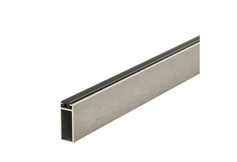 SO-TECH® Kleiderstange Garderobe Designer NANO Alu Schrankrohr Länge 1000 mm, Abmessungen 32,4x 12,2 mm, Edelstahloptik mit Gummiauflage von SO-TECH®