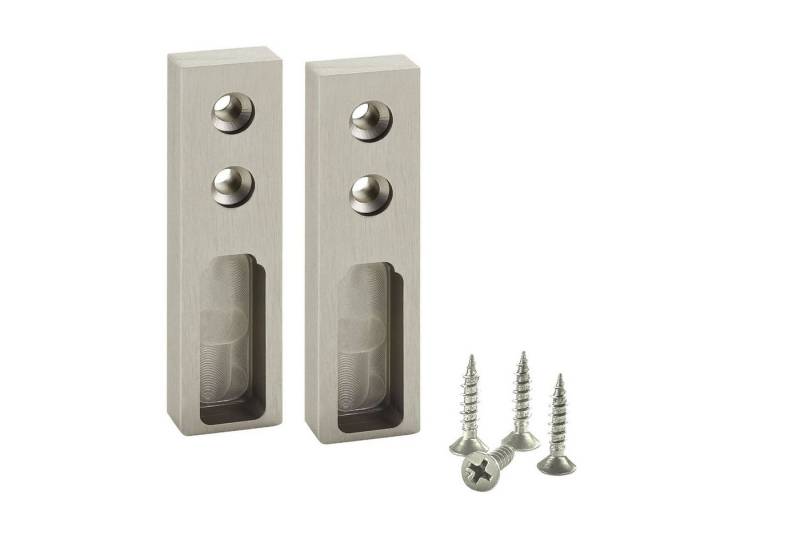 SO-TECH® Kleiderstange Zubehör für Schrankrohr NANO, 2x Seitenlager 75x20x10 mm, Edelstahloptik von SO-TECH®
