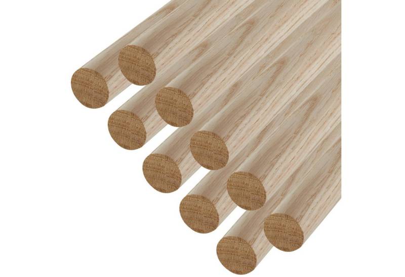 SO-TECH® Kleiderstange Garderobenstange Rundstab Holzstab zum Basteln Ø 30 mm Eiche (Spar-Set, 10 St), Länge: 50 cm von SO-TECH®