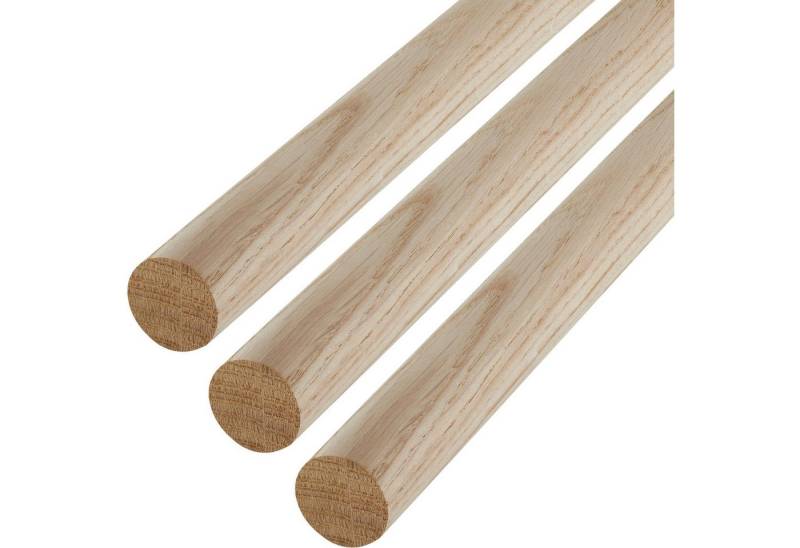 SO-TECH® Kleiderstange Garderobenstange Rundstab Holzstab zum Basteln Ø 30 mm Eiche (Spar-Set, 3 St), Länge: 50 cm von SO-TECH®
