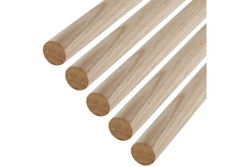 SO-TECH® Kleiderstange Garderobenstange Rundstab Holzstab zum Basteln Ø 30 mm Eiche (Spar-Set, 5 St), Länge: 50 cm von SO-TECH®