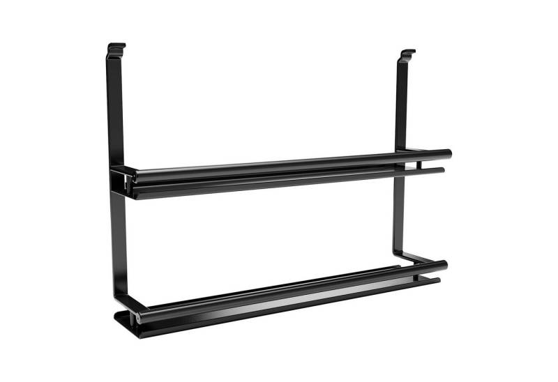 Kesseböhmer Küchenrückwand Linero Style Relingsystem für die Küche - versch. Elemente, Gewürzbord 2-etagig schwarz von Kesseböhmer