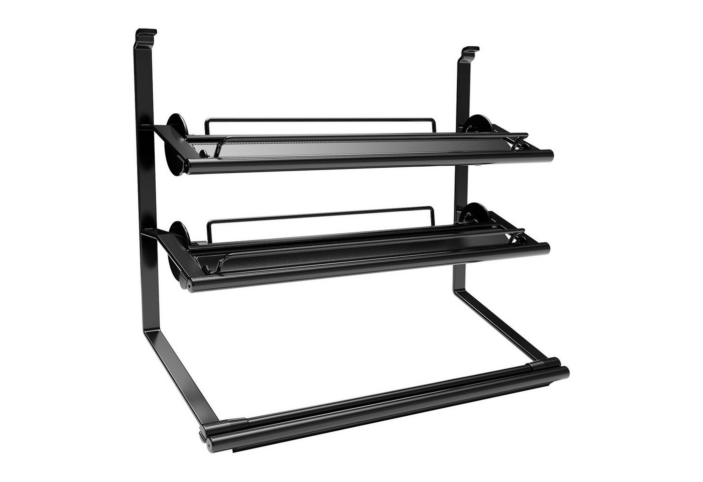 Kesseböhmer Küchenrückwand Linero Style Relingsystem für die Küche - versch. Elemente, Rollenhalter 3-etagig schwarz von Kesseböhmer