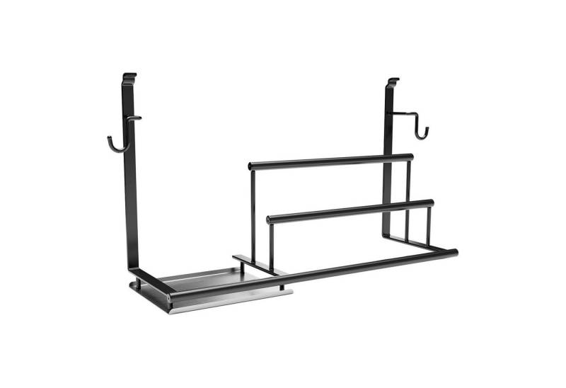 Kesseböhmer Küchenrückwand Linero Style Relingsystem für die Küche - versch. Elemente, Spülutensilienhalter schwarz von Kesseböhmer