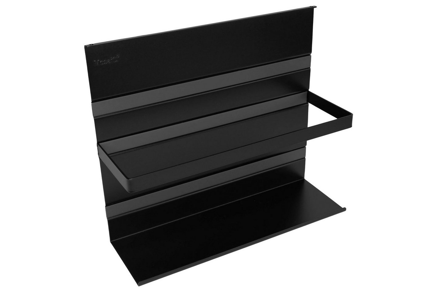 Kesseböhmer Küchenrückwand Relingsystem Linero MosaiQ schwarz modular, (1-tlg), Universalablage 300 mm + Bügel von Kesseböhmer