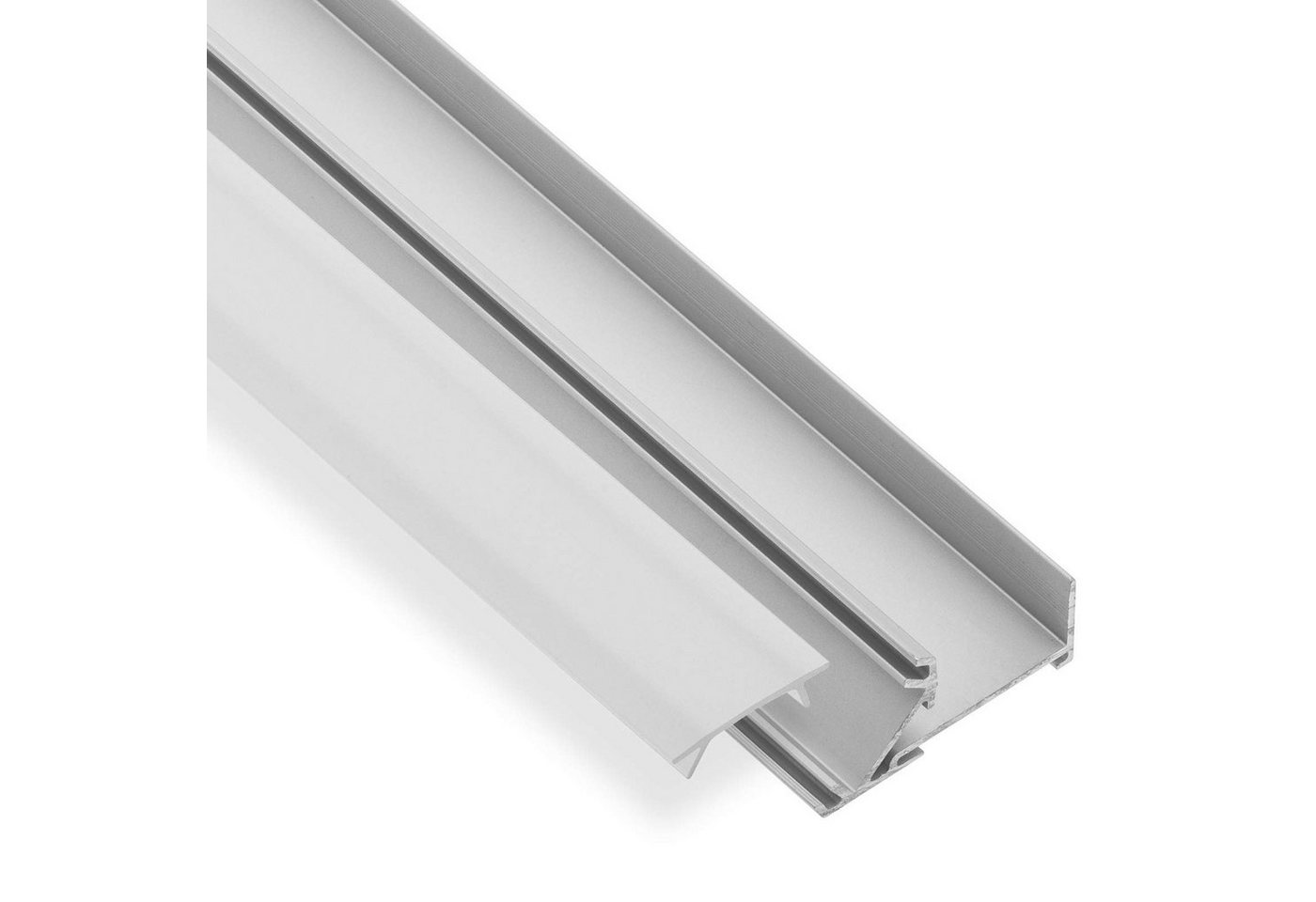 SO-TECH® LED-Stripe-Profil LED-Aluprofil 45, 2 m Länge, opal für 16 mm Plattenstärke, Profilleiste versch. Ausführungen von SO-TECH®