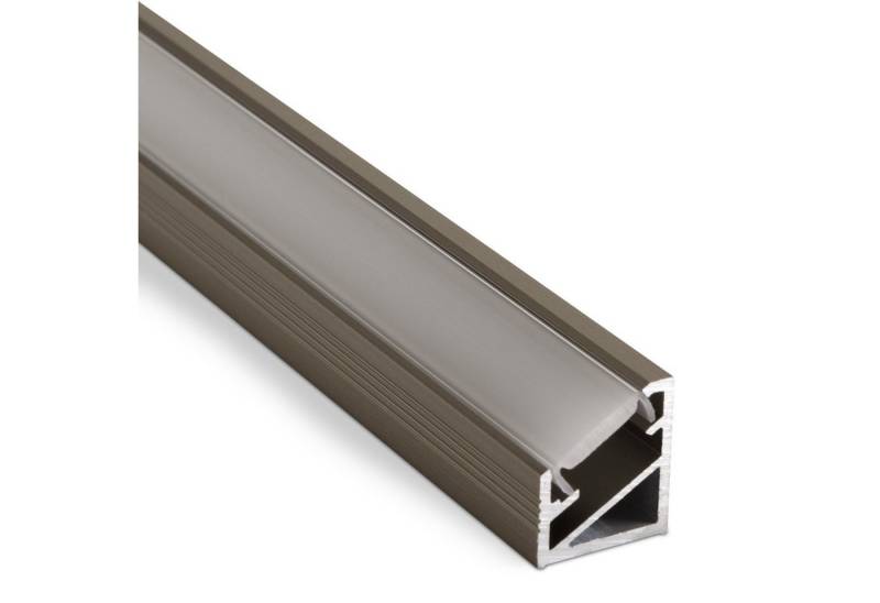 SO-TECH® LED-Stripe-Profil 10 Stück LED-Aluprofil 44 oder 55, Länge je 2 m, Profil-66 Edelstahloptik opale Abdeckung 2000x14,5x16,5 mm von SO-TECH®