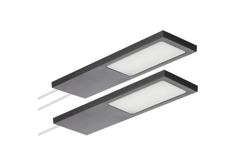 SO-TECH® LED Unterbauleuchte LED Möbelleuchte GIULIA II, stufenlos dimmbar, LED fest integriert, Warmweiß, 2700K, 2er SET ohne Sensor inkl. 33W Trafo schwarz von SO-TECH®
