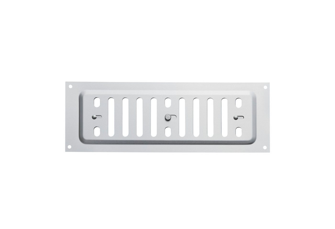SO-TECH® Lüftungsgitter Belüftungsgitter verschließbar zum Aufschrauben mit Schiebeverschluss (1 St), Aluminium, 260 x 90 mm, Schlitzlochung oval von SO-TECH®