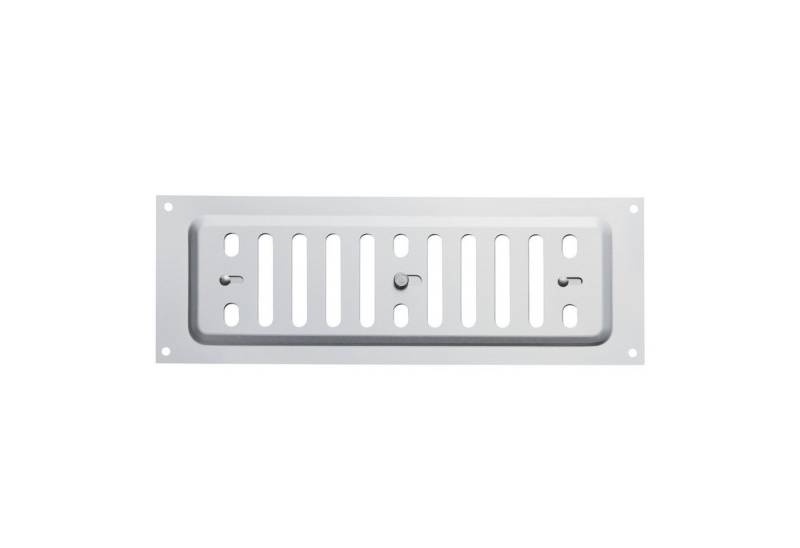SO-TECH® Lüftungsgitter Belüftungsgitter verschließbar zum Aufschrauben mit Schiebeverschluss (1 St), Aluminium, 260 x 90 mm, Schlitzlochung oval von SO-TECH®