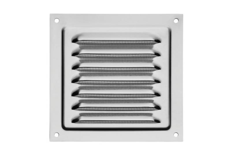 SO-TECH® Lüftungsgitter SOTECH Lüftungsgitter aufschraubbar mit Insektenschutz Alu (1 St), 125x125 mm Edelstahloptik matt eloxiert von SO-TECH®