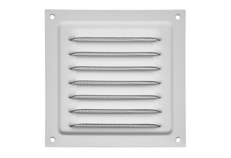 SO-TECH® Lüftungsgitter SOTECH Lüftungsgitter aufschraubbar mit Insektenschutz Alu (1 St), 125x125 mm weiß matt von SO-TECH®