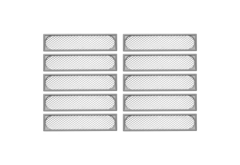 SO-TECH® Lüftungsgitter zum Einlassen mit Abdeckrand Belüftung Innen und Außen (10 St), 172,5 x 41 mm / Einbautiefe: 7 mm - Rautenlochung von SO-TECH®