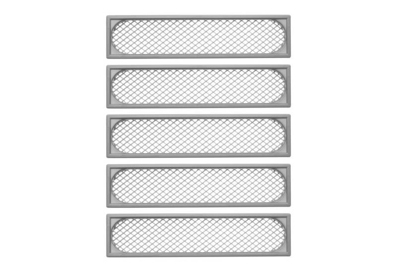 SO-TECH® Lüftungsgitter zum Einlassen mit Abdeckrand Belüftung Innen und Außen (5 St), 172,5 x 41 mm / Einbautiefe: 7 mm - Rautenlochung von SO-TECH®