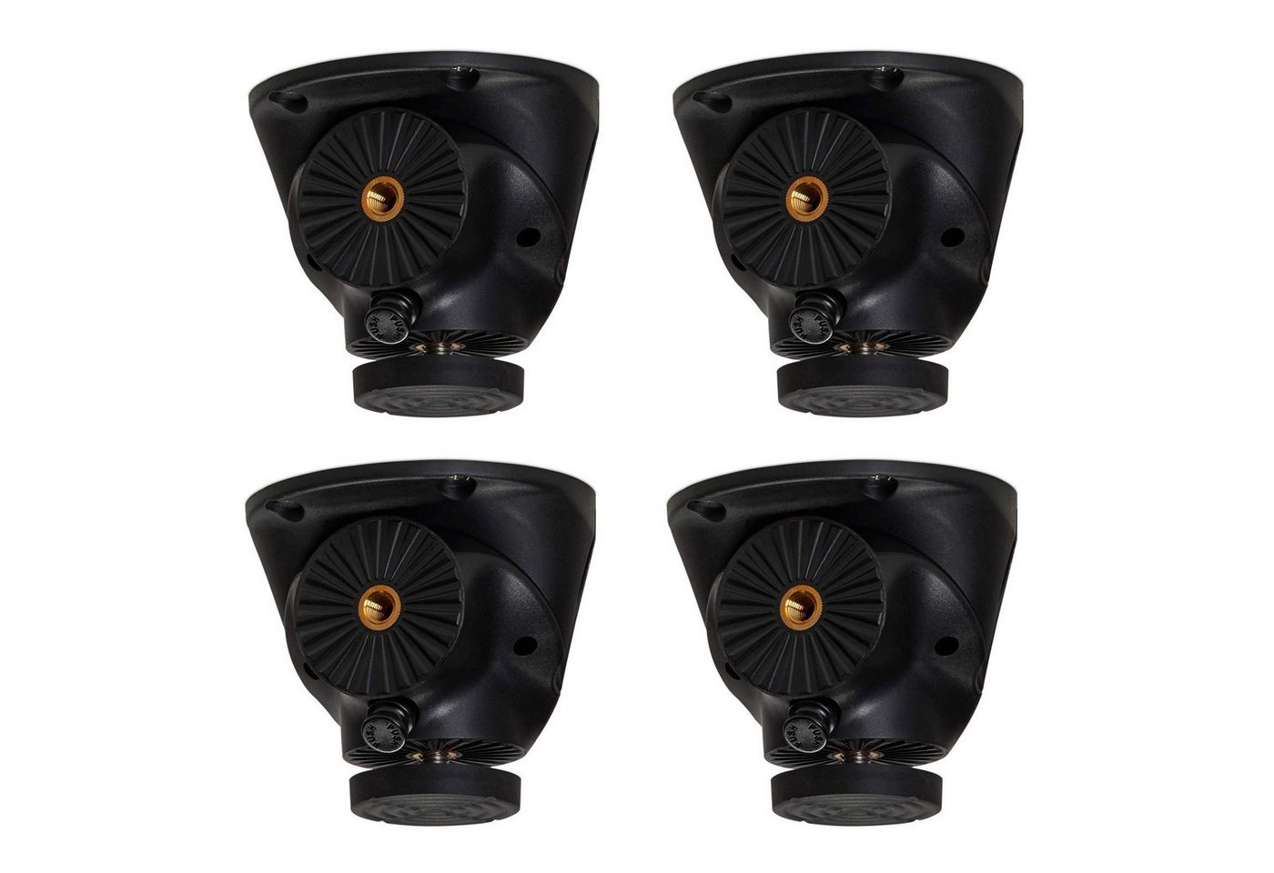 SO-TECH® Möbelbeschlag Tischbein-Drehbeschlag CURLY mit Stapelfuß Ø 115 mm x 85 mm (4 St), 4 Stck, M10 x 20 mm, schwarz, klappbar durch Drehung von SO-TECH®