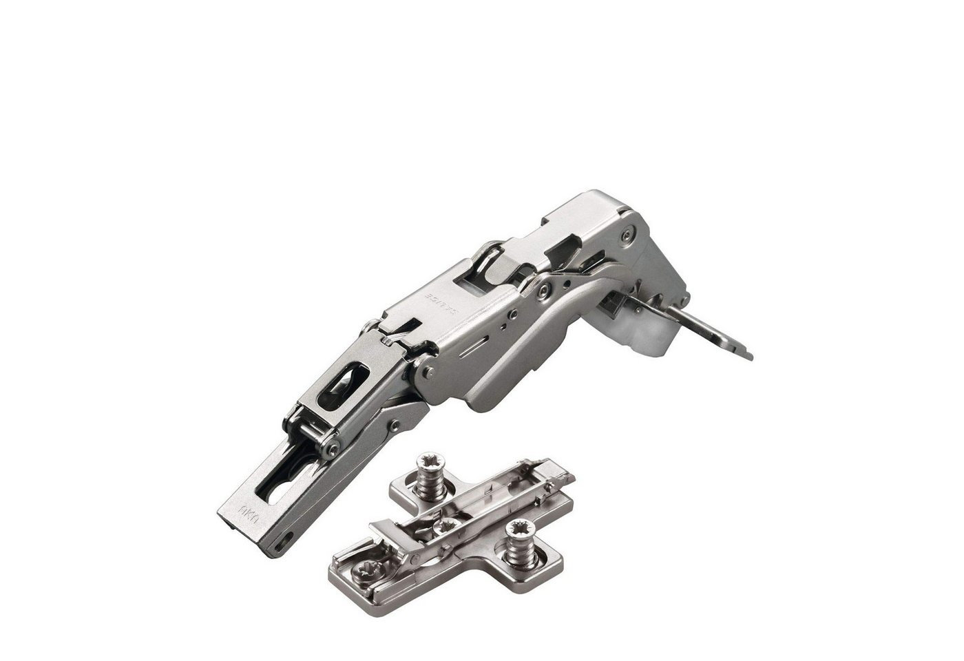 Salice Möbelbeschlag 2 Stück Salice Topfband Serie 200 S200 Dämpfung 155° (2 St), Bohrbild T45 Nickel matt MPL Exzenter H6 Schrankscharnier von Salice
