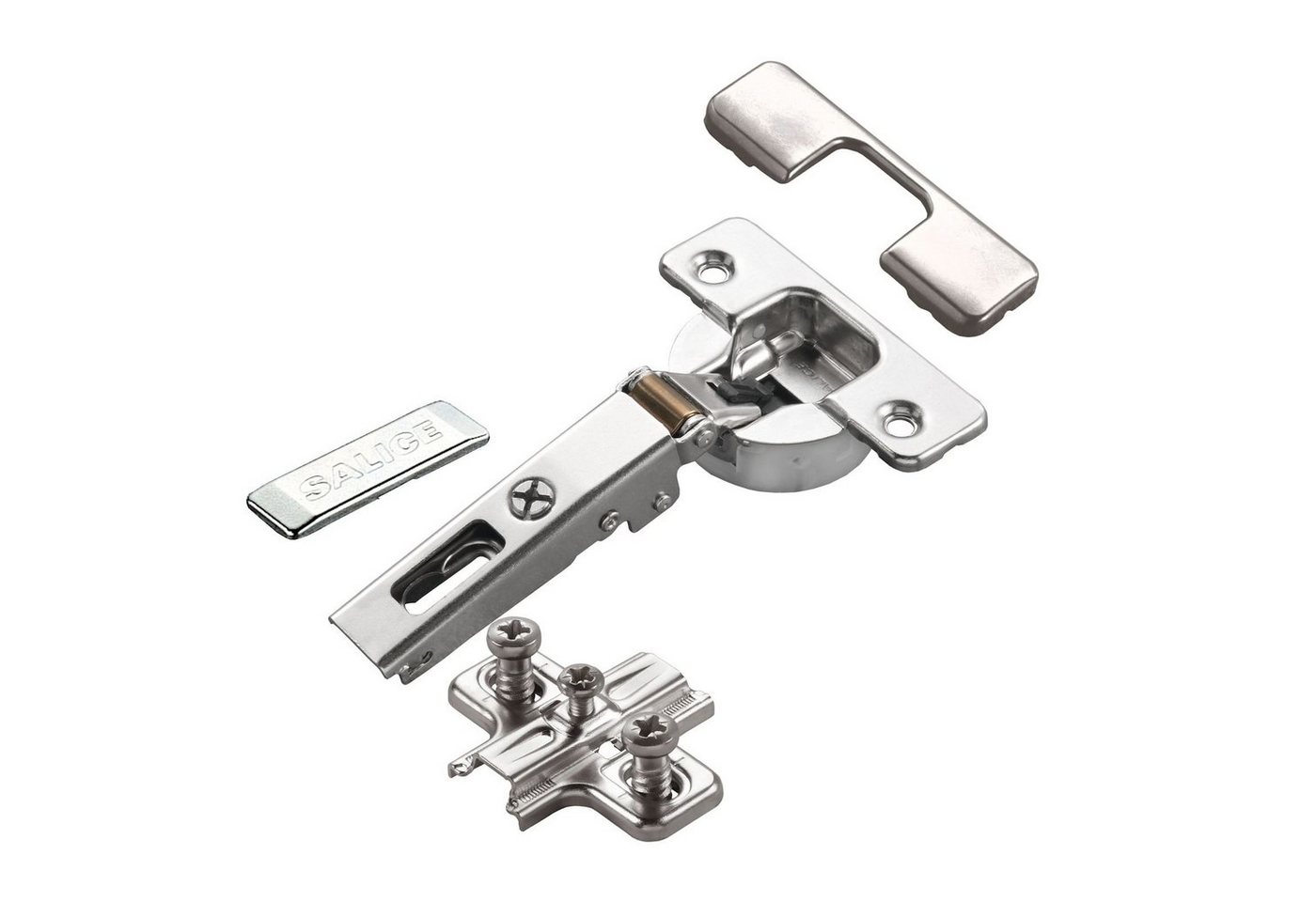 Salice Möbelbeschlag 2 x Salice Topfband S700 110° Bohrbild T52 Nickel matt MPL Langl. H6 (2 St) von Salice