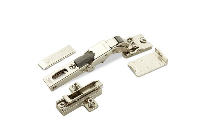 Salice Möbelbeschlag 2er Set Salice Universalscharnier 110° Push Open (2 St), für Glastüren, mit Montageplatte und Scharnierarmabdeckung von Salice