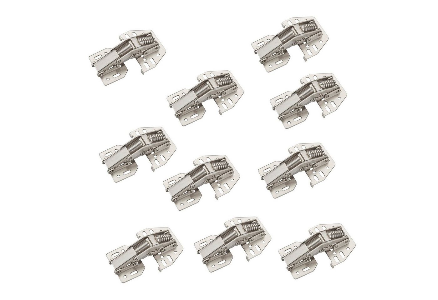 SO-TECH® Möbelbeschlag Aufschraubscharnier 90° mit Montageanschlag (10 St), Möbelscharnier (Stahl, vernickelt, verstellbar) von SO-TECH®