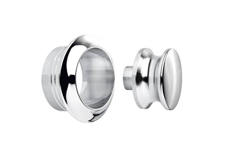 SO-TECH® Möbelbeschlag Aufschraubschloss Möbelschloss Türschloss Caravan-Schloss, Knopfset Midi 16 mm chrom poliert von SO-TECH®