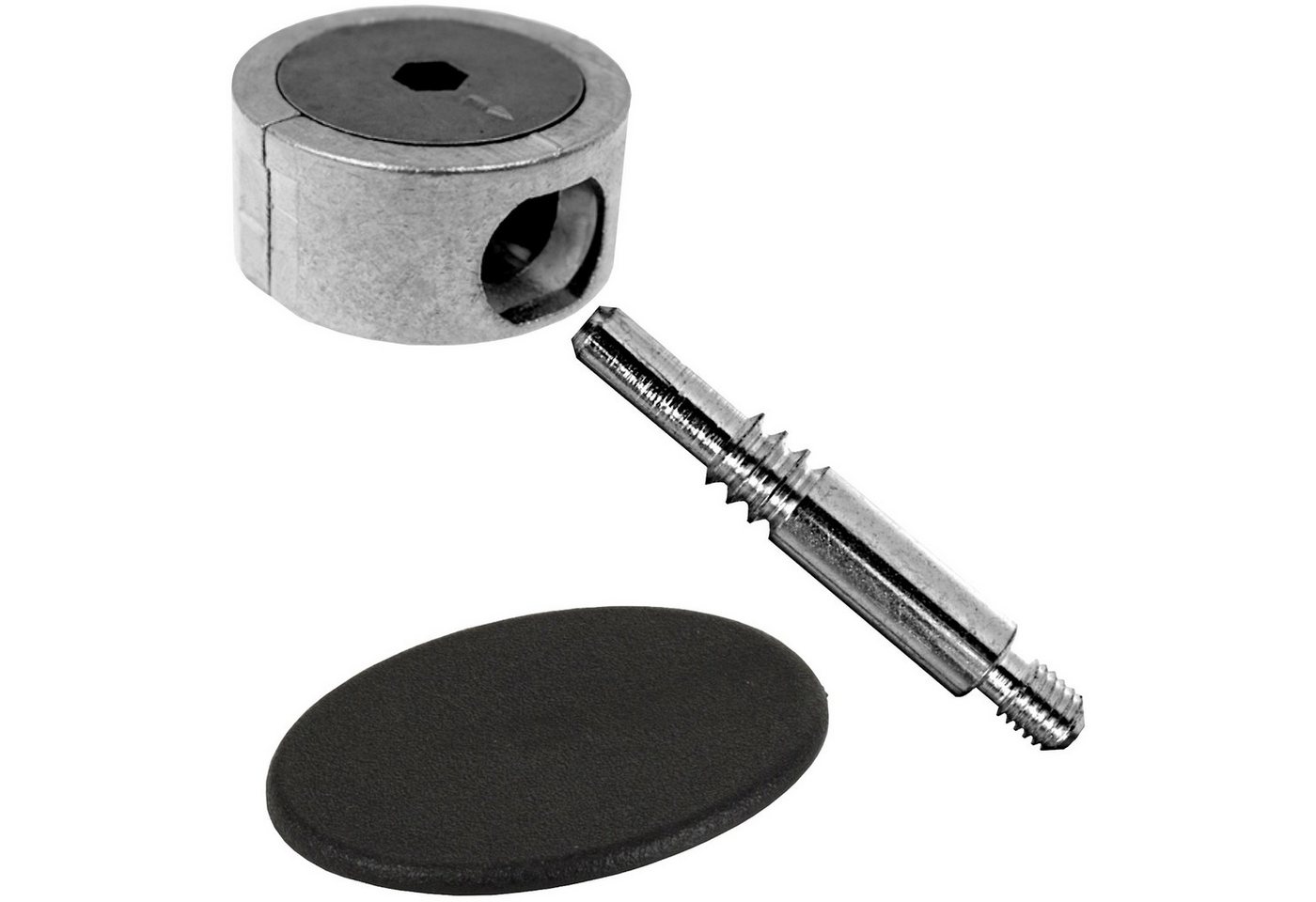 SO-TECH® Möbelbeschlag Eckverbinder FUERTE Metall für Holz- und Möbelkonstruktionen, Tiefe 64 mm, mit schwarzer Kunststoffabdeckung von SO-TECH®