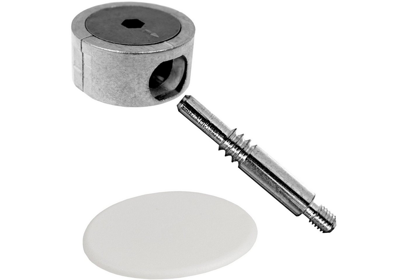 SO-TECH® Möbelbeschlag Eckverbinder FUERTE Metall für Holz- und Möbelkonstruktionen, Tiefe 64 mm, mit weißer Kunststoffabdeckung von SO-TECH®