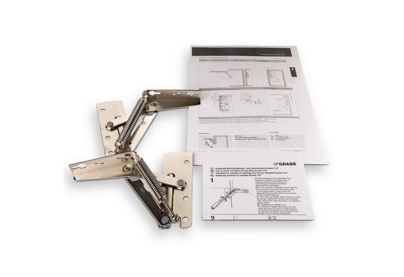 SO-TECH® Möbelbeschlag Grass Kinvaro T-57 Hochklappbeschlag T-57 links/rechts (4 St), Hochschwenkbeschlag von SO-TECH®