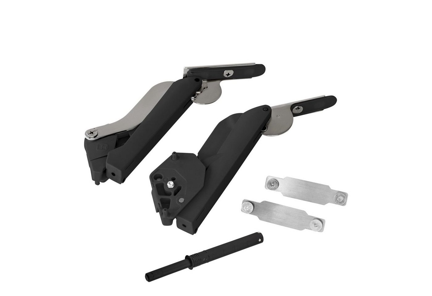 Kesseböhmer Möbelbeschlag Klappenbeschlag FREEspace für Klappenhöhe 225 - 650 mm (1 St), Typ B Push to Open, anthrazit für Klappengewicht von 0,7 bis 4,3 kg von Kesseböhmer
