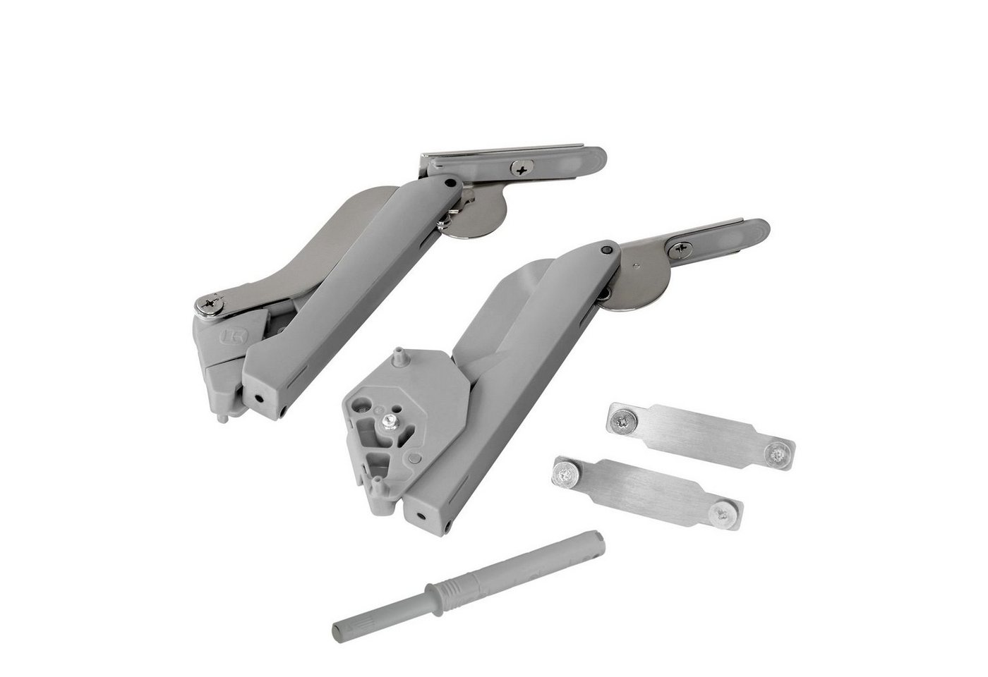 Kesseböhmer Möbelbeschlag Klappenbeschlag FREEspace für Klappenhöhe 225 - 650 mm (1 St), Typ C Push to Open, grau für Klappengewicht von 1,3 bis 7,1 kg von Kesseböhmer