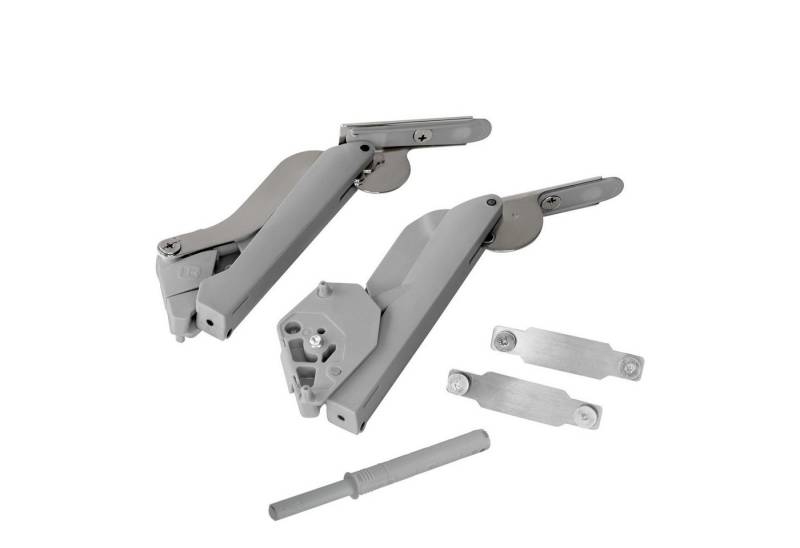 Kesseböhmer Möbelbeschlag Klappenbeschlag FREEspace für Klappenhöhe 225 - 650 mm (1 St), Typ C Push to Open, grau für Klappengewicht von 1,3 bis 7,1 kg von Kesseböhmer