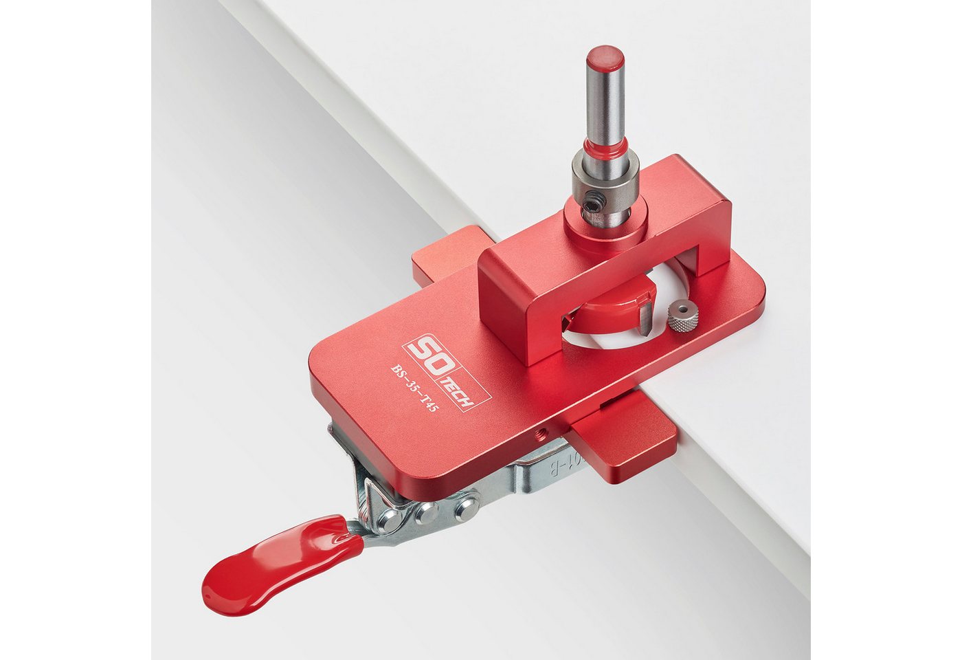 SO-TECH® Möbelbeschlag Klappenscharnier KIMANA für Schrankklappen, Bohrschablone Bohrlehre aus Metall von SO-TECH®