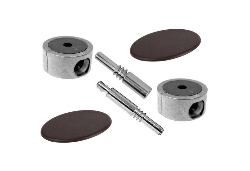 SO-TECH® Möbelbeschlag Plattenverbinder FUERTE für Holz- und Möbelkonstruktionen, Metall, Tiefe 64 mm, mit brauner Kunststoffabdeckung von SO-TECH®