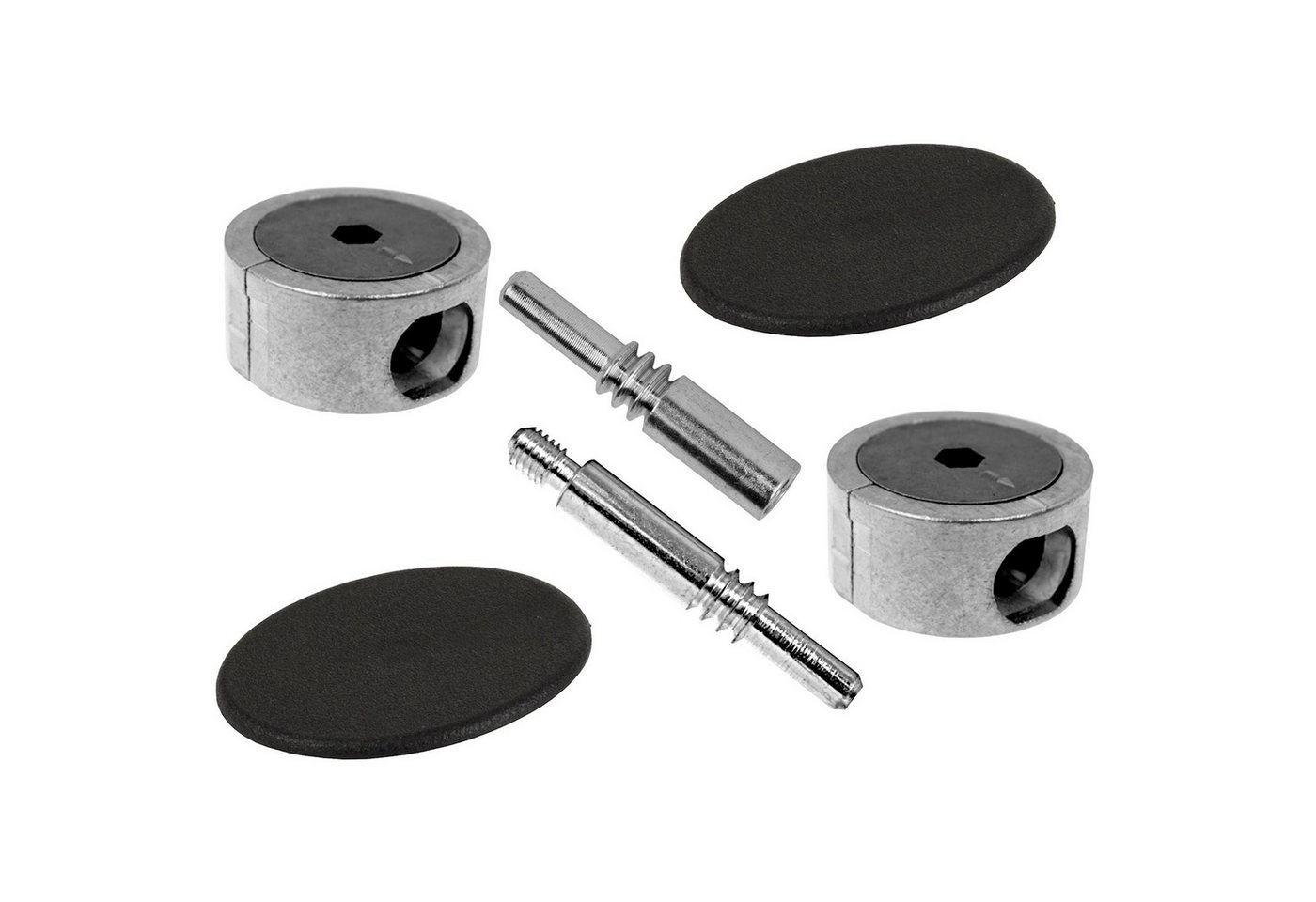 SO-TECH® Möbelbeschlag Plattenverbinder FUERTE für Holz- und Möbelkonstruktionen, Metall, Tiefe 64 mm, mit schwarzer Kunststoffabdeckung von SO-TECH®