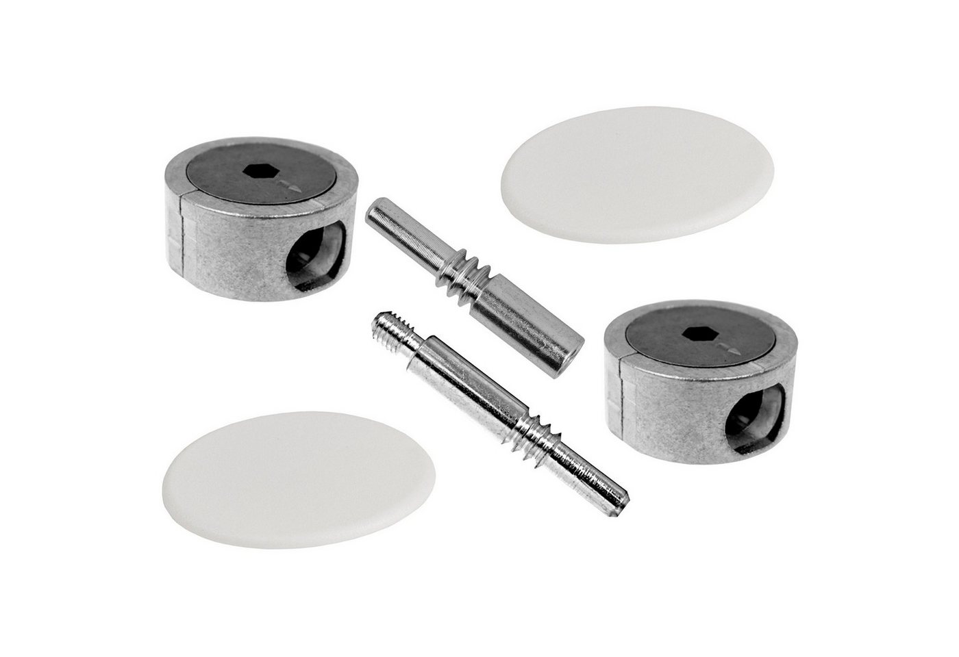 SO-TECH® Möbelbeschlag Plattenverbinder FUERTE für Holz- und Möbelkonstruktionen, Metall, Tiefe 64 mm, mit weißer Kunststoffabdeckung von SO-TECH®