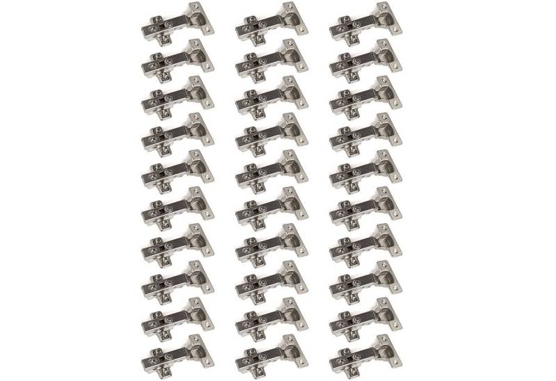SO-TECH® Möbelbeschlag Topfbänder T45/T52 Eckanschlag mit Dämpfer + Kreuzplatte (30 St), Scharnier Scharniere Topfscharniere von SO-TECH®