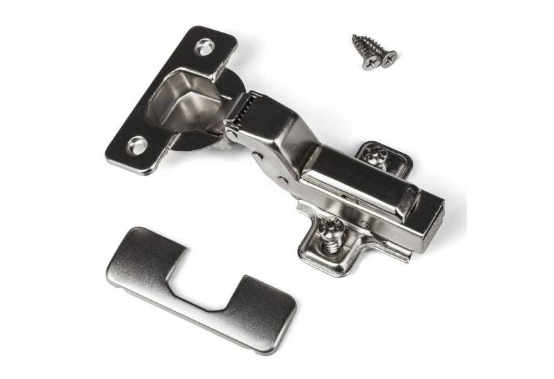 SO-TECH® Möbelbeschlag Topfband T45 Scharnier (2 St), Gedämpft mit Kreuzplatte, Abdeckungen und Schrauben von SO-TECH®