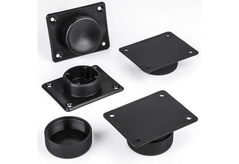 SO-TECH® Möbelfuß 4er Set GOLF II Ø 50 mm Gleitfuss Bodengleiter, Sockelfuss Möbelgleiter schwarz verstellbar von SO-TECH®