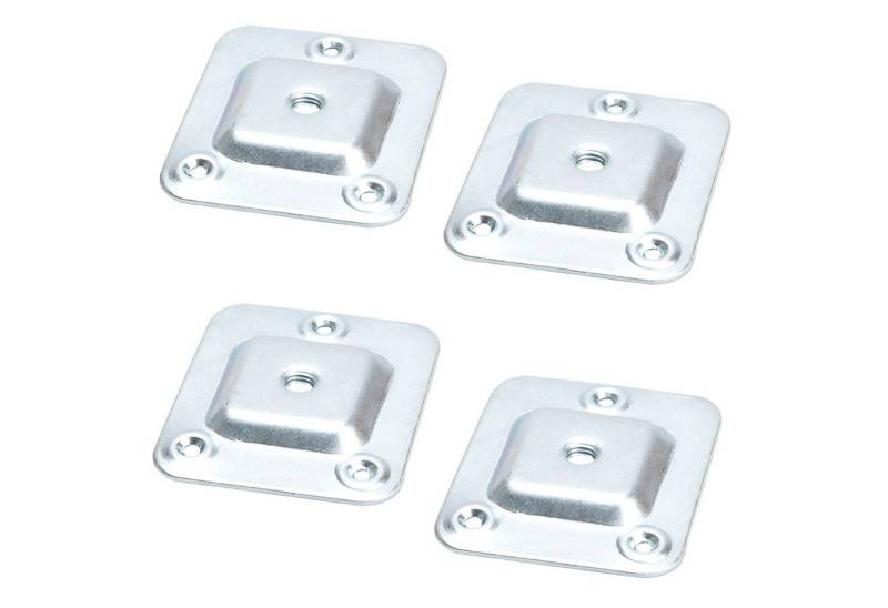 Salice Möbelfuß 4er Set Montageplatten für Möbelfüße mit M8-Gewinde, (4-St), Möbelfußbeschlag für Ø 4 mm Holzschrauben von Salice