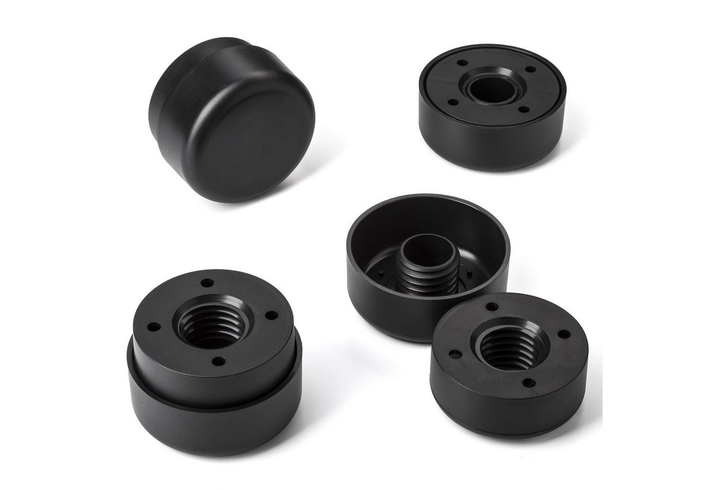 SO-TECH® Möbelfuß Möbelfüße HOTEL schwarz Gleitfüße in verschiedenen Größen, rund, höhenverstellbar von 24 - 34 mm von SO-TECH®