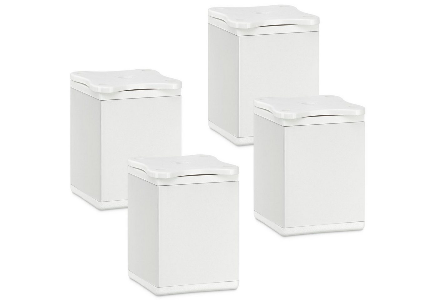 SO-TECH® Möbelfuß QUEBEC weiß, höhenverstellbare Möbelbeine aus Aluminium, (4-St), Höhe 60 mm (10 mm) 40 x 40 mm, passend für feststehende Möbel von SO-TECH®