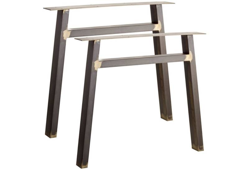 SO-TECH® Möbelfuß Tischgestell Bankgestell Bankuntergestell Tischkufe, (2-St), H-Form used look Profil 80 x 40mm Höhe 720mm Tiefe 800mm von SO-TECH®