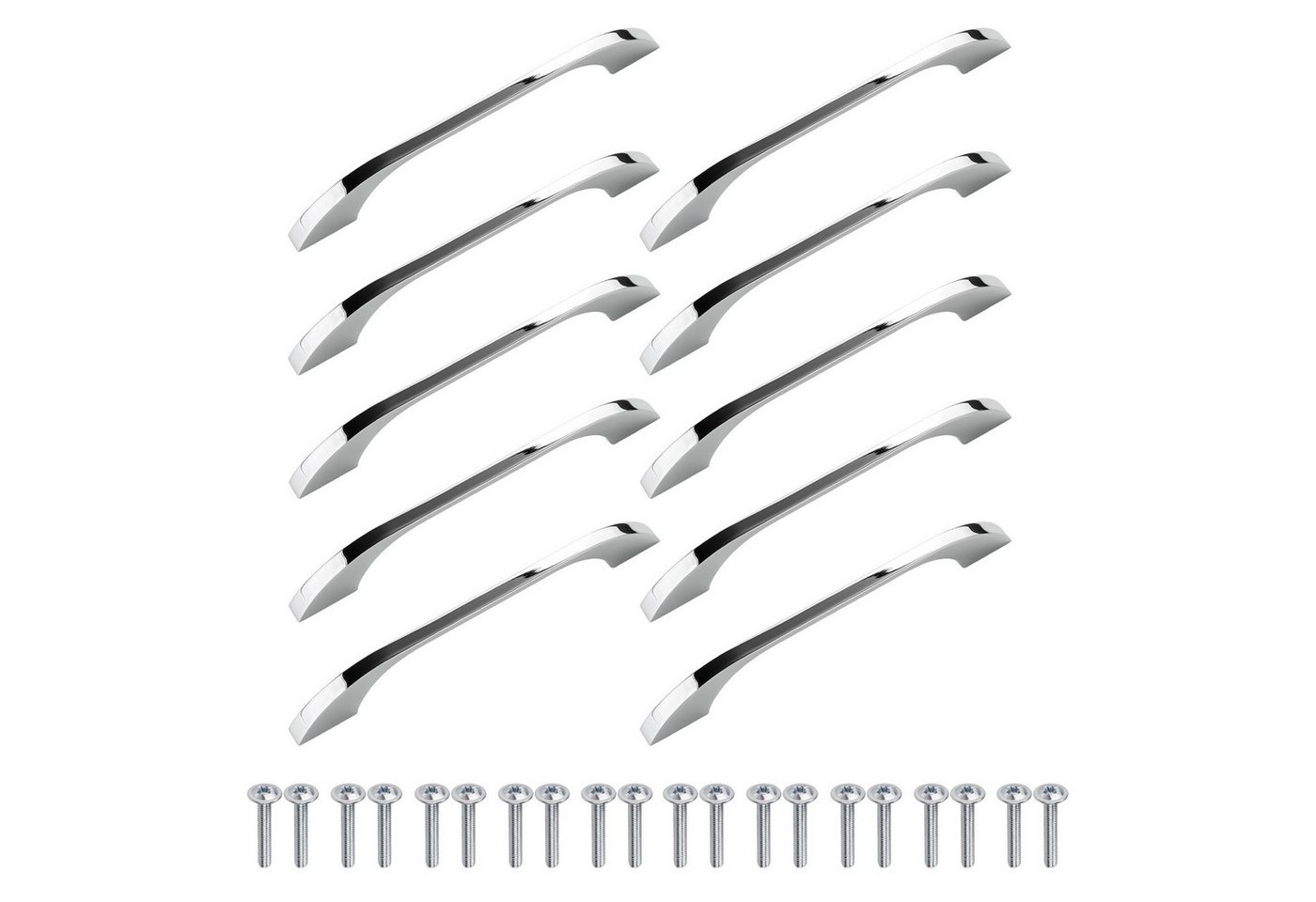 SO-TECH® Möbelgriff Bügelgriff TIAN BA 128 mm (LxBxH: 167 x 9 x 25 mm) Schrankgriff (10-St), Schubladengriff Chrom poliert von SO-TECH®