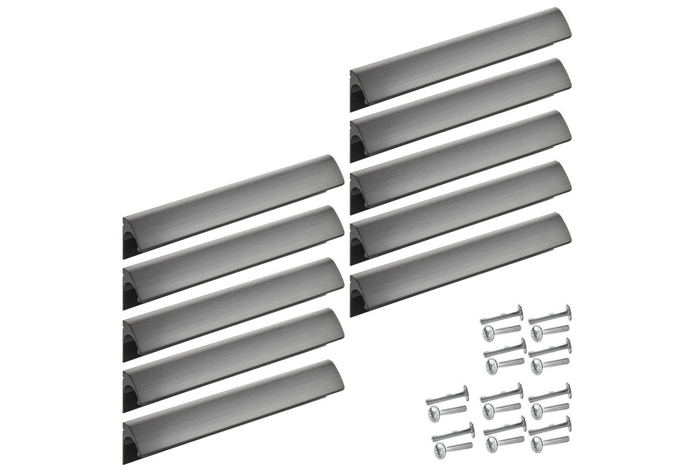 SO-TECH® Möbelgriff Griffleiste Blackline ELEGANCE BA 128 - 320 mm schwarz matt eloxiert (10-St), Aluminium BA 160 mm Länge 180 mm Schrankgriff deckt alte Bohrlöcher ab von SO-TECH®