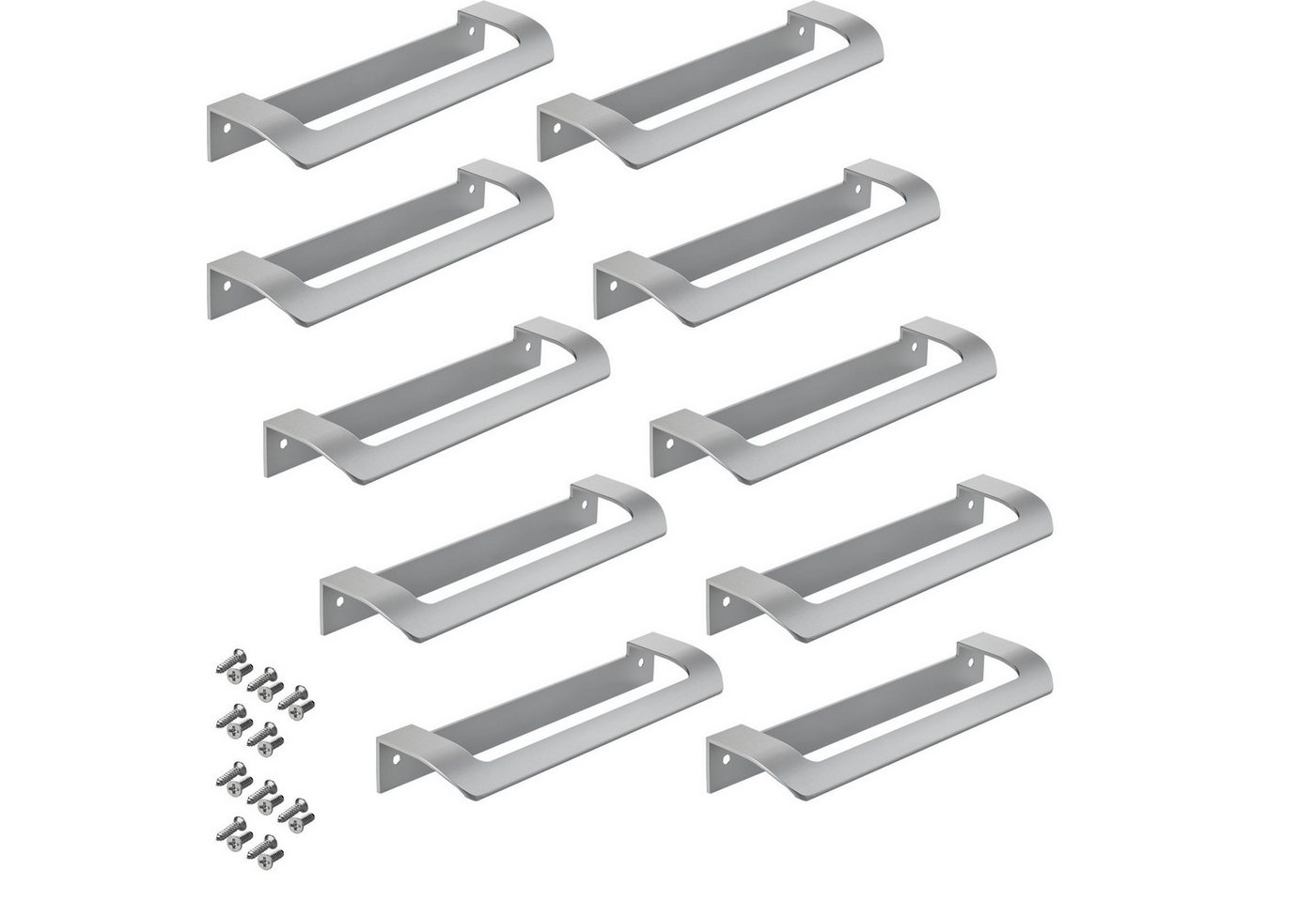 SO-TECH® Möbelgriff LYS Bohrlochabstand (BA) 160 mm Schrankgriff Schubladengriff (Spar-Set, 10-St), Griff passend für Schiebe- oder Falttüren, Chrom matt von SO-TECH®
