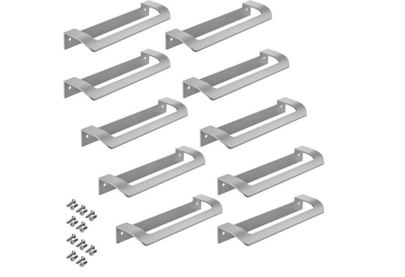 SO-TECH® Möbelgriff LYS Bohrlochabstand (BA) 160 mm Schrankgriff Schubladengriff (Spar-Set, 10-St), Griff passend für Schiebe- oder Falttüren, Chrom matt von SO-TECH®