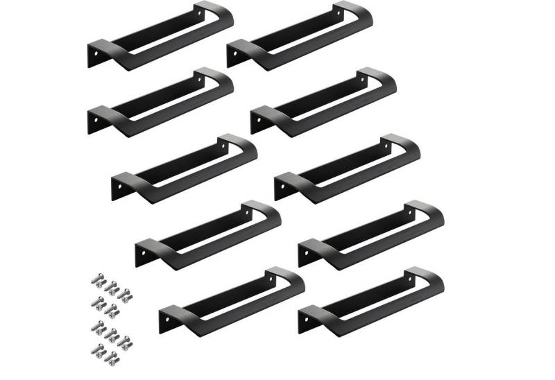SO-TECH® Möbelgriff LYS Bohrlochabstand (BA) 160 mm Schrankgriff Schubladengriff (Spar-Set, 10-St), Griff passend für Schiebe- oder Falttüren, Schwarz matt von SO-TECH®
